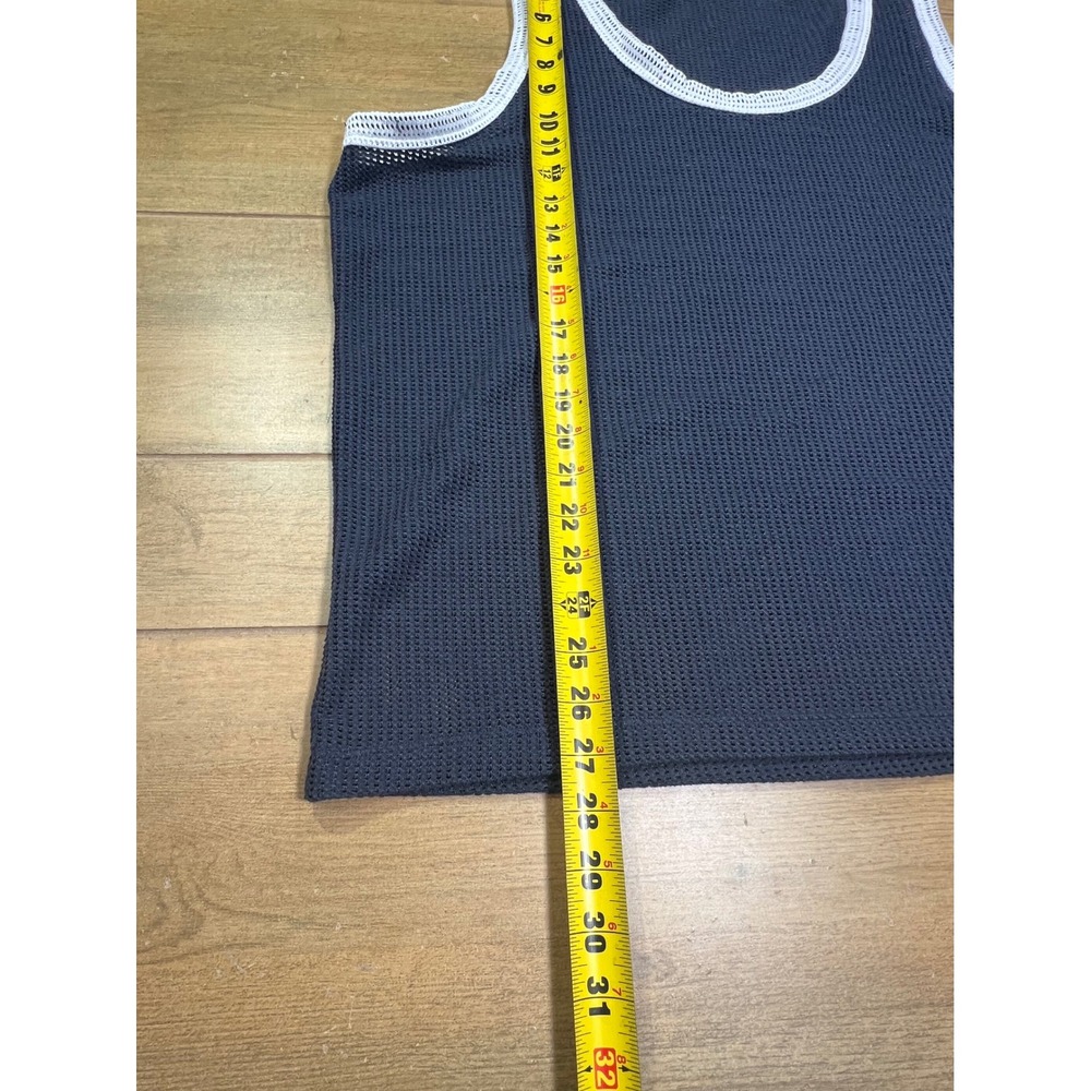 ASOS DESIGN Mens 2XL Navy Blue Mesh Tank Top White Trim 134147878 - Picture 7 of 7